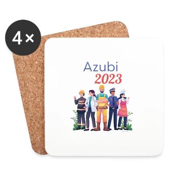 Azubi 2023– Handwerker, Ausbildung, Lehre, Handwer - Untersetzer (4er-Set) - Weiß - Vorne