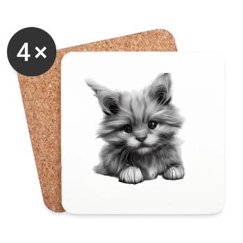 Maine Coon Cat Owner Cat Cat Kitten - Coasters (set of 4) - white - Front