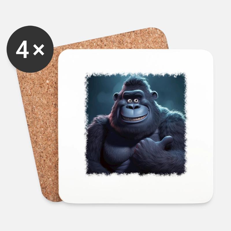 Cool Gorilla - Coasters (set of 4) - white