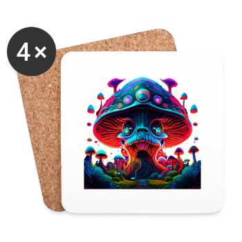 psyco mushroom - Untersetzer (4er-Set) - Weiß - Vorne