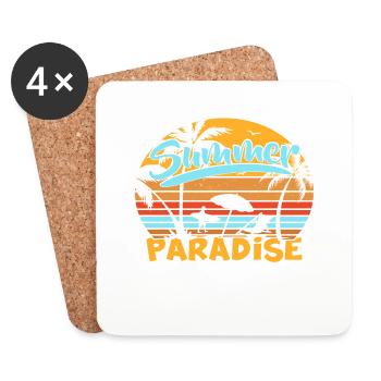Summer Paradise - Untersetzer (4er-Set) - Weiß - Vorne