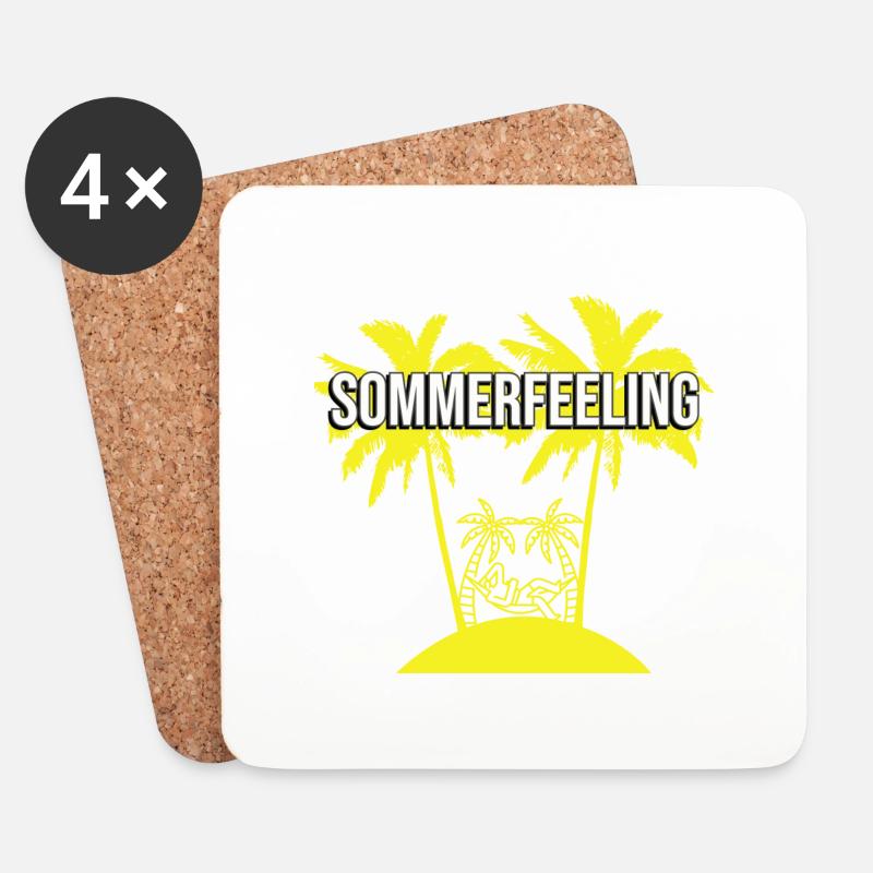 Sommer - Untersetzer (4er-Set) - Weiß