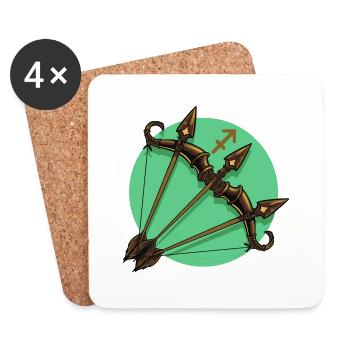 Zodiac - Star Sign - Sagittarius - pos - Untersetzer (4er-Set) - Weiß - Vorne