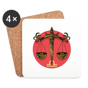 Zodiac - Star Sign - Libra - pos - Untersetzer (4er-Set) - Weiß - Vorne