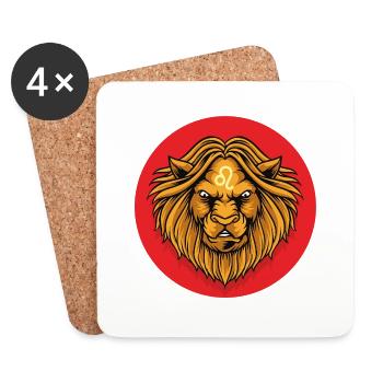Zodiac - Star Sign - Leo - neg - Untersetzer (4er-Set) - Weiß - Vorne