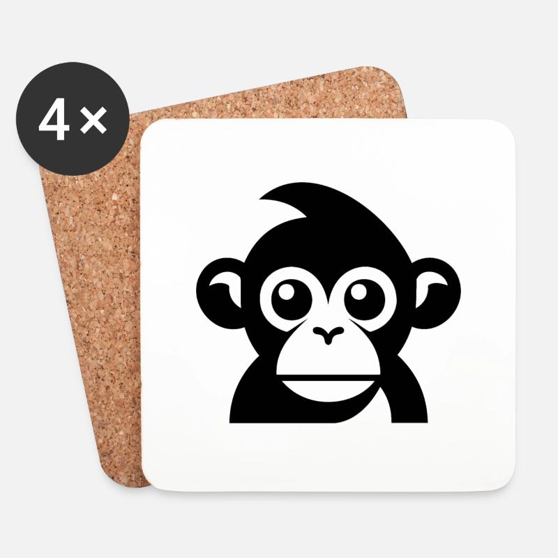 Monkey Monkey Monkey Face Jungle - Coasters (set of 4) - white