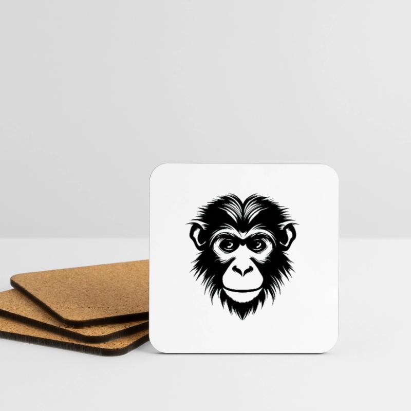 Monkey Monkey Monkey Face Jungle Coasters (set of 4)
