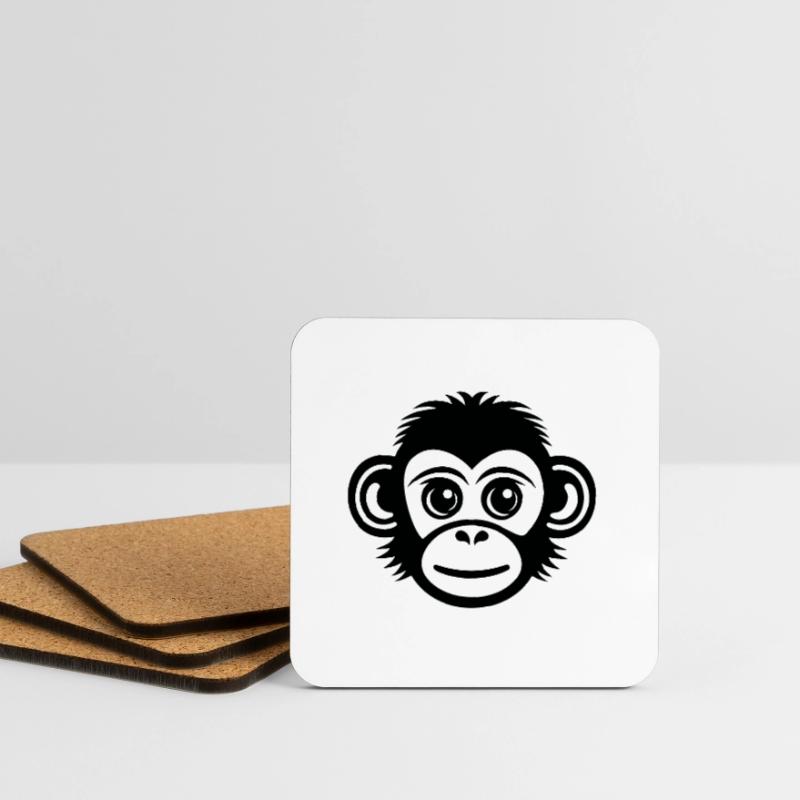 Monkey Monkey Monkey Face Jungle Coasters (set of 4)