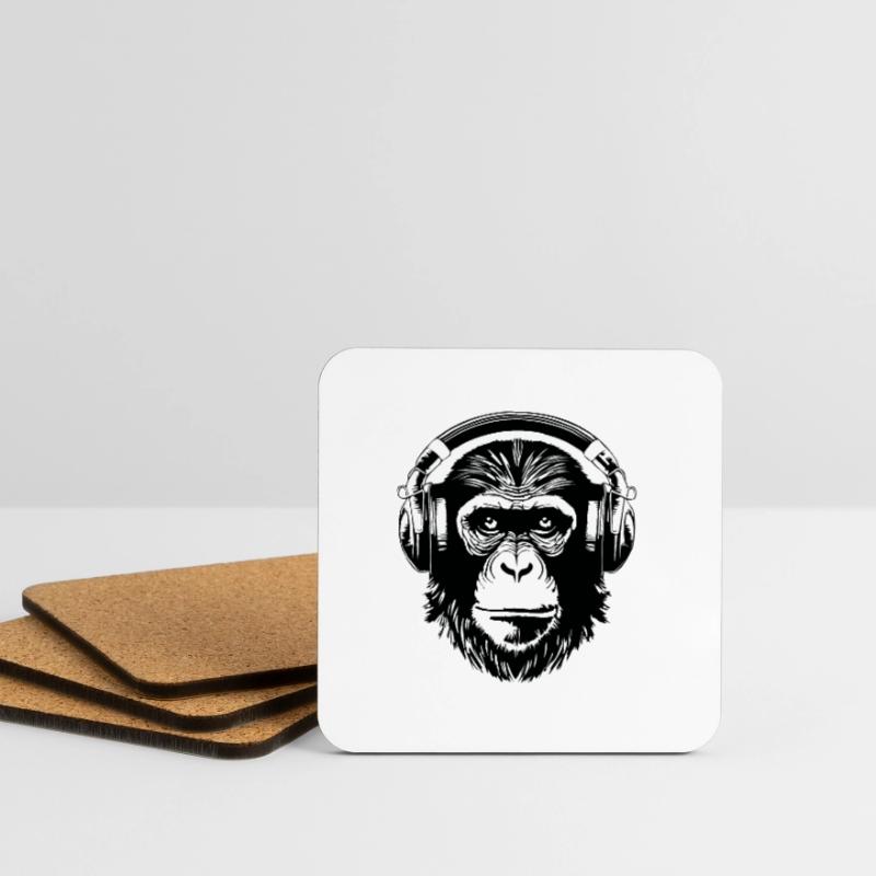 Monkey Monkey Monkey Face Jungle Coasters (set of 4)