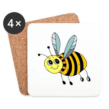 Bee - Coasters (set of 4) - white - Front