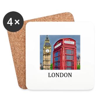 Big Ben von London - Untersetzer (4er-Set) - Weiß - Vorne