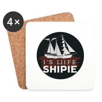 Ship design with slogan - Coasters (set of 4) - white - Front
