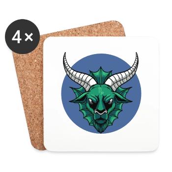Zodiac - Star Sign - Capricorn - neg - Untersetzer (4er-Set) - Weiß - Vorne