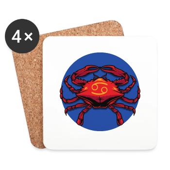 Zodiac - Star Sign - Cancer - pos - Untersetzer (4er-Set) - Weiß - Vorne