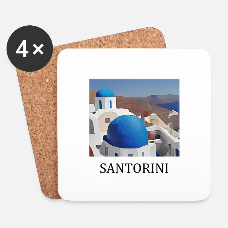 Santorini - Untersetzer (4er-Set) - Weiß