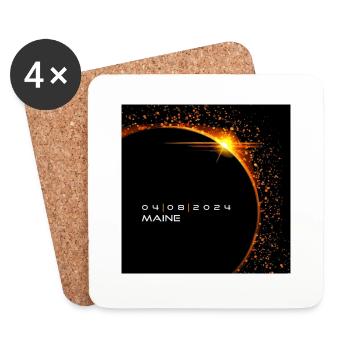 Maine 2024 Eclipse Cool Souvenir Memento 8 avril - Dessous de verre (lot de 4) - blanc - Devant