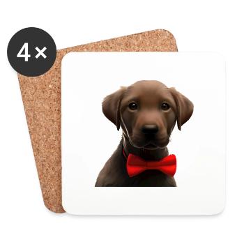 Chiot Labrador Retriever Labrador propriétaire - Dessous de verre (lot de 4) - blanc - Devant