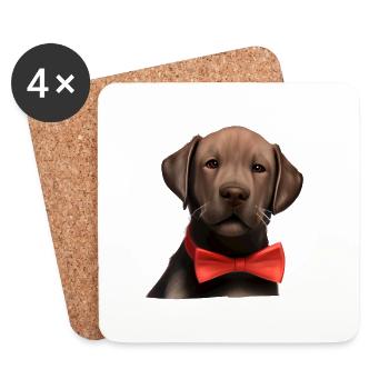 Labrador Retriever chiot Labrador propriétaire - Dessous de verre (lot de 4) - blanc - Devant