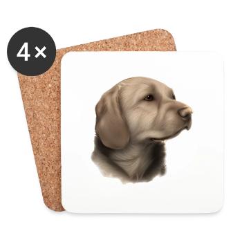 Labrador, propriétaire du chiot Labrador Retriever - Dessous de verre (lot de 4) - blanc - Devant