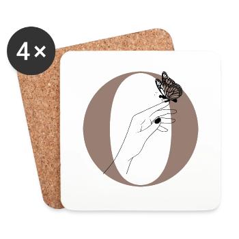 letter o magic butterfly - Coasters (set of 4) - white - Front