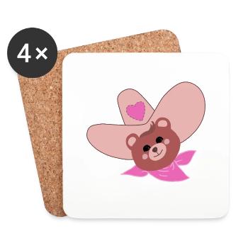 Ten gallon brown bear - Coasters (set of 4) - white - Front