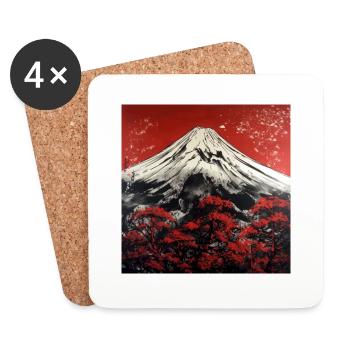 Die majestätische Schönheit des Mount Fuji - Untersetzer (4er-Set) - Weiß - Vorne