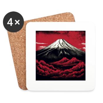 Mount Fuji - Coasters (set of 4) - white - Front