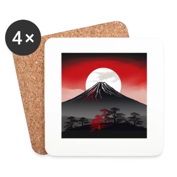 The pinnacle of inspiration: Mount Fuji in its p - Coasters (set of 4) - white - Front