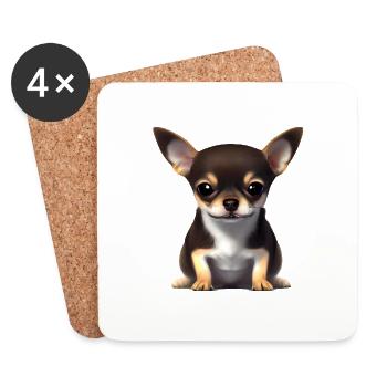 Chihuahua Dog Propriétaire Chihuahua Puppy Dogs - Dessous de verre (lot de 4) - blanc - Devant