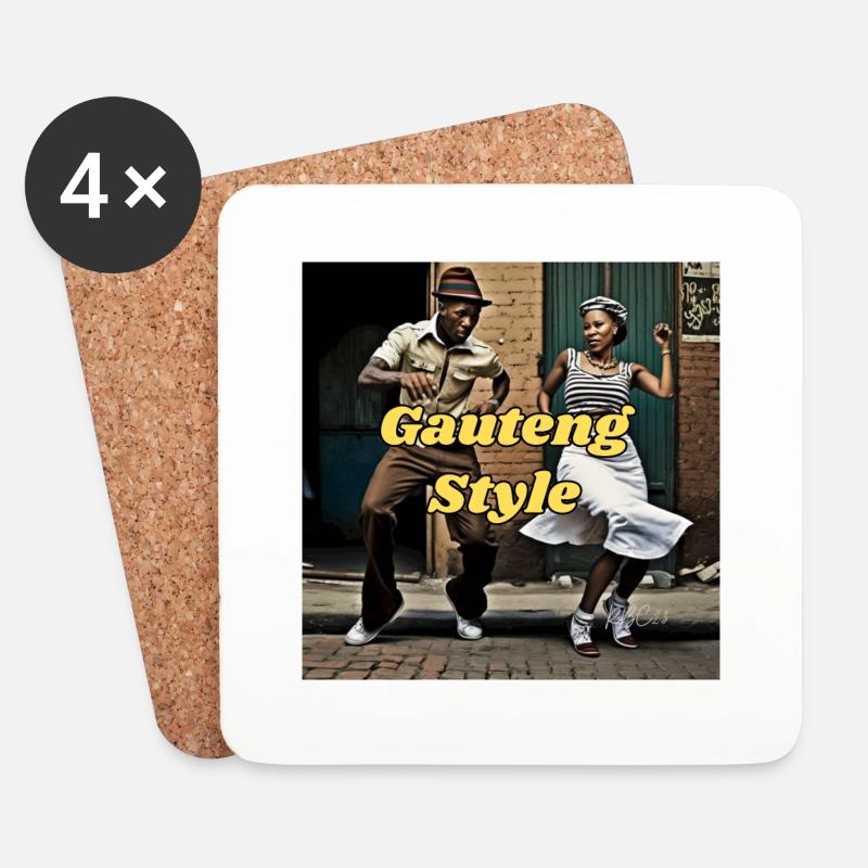 Gauteng-Stil - Untersetzer (4er-Set) - Weiß