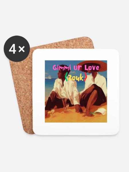 Gimmi deine Liebe - Untersetzer (4er-Set) - Weiß