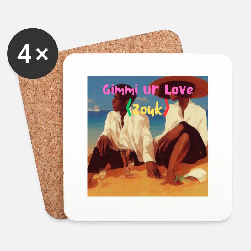 Gimmi deine Liebe - Untersetzer (4er-Set) - Weiß