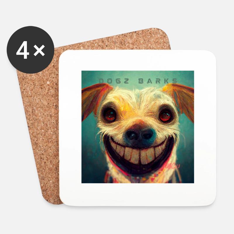 Dogz bellt - Untersetzer (4er-Set) - Weiß