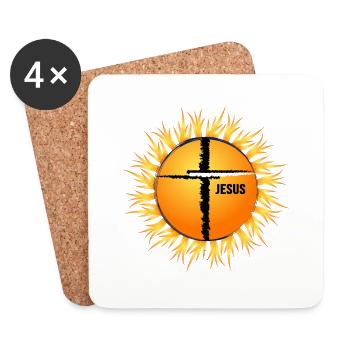 Jesus Christ "Believe God" Christ Savior Psalm - Coasters (set of 4) - white - Front