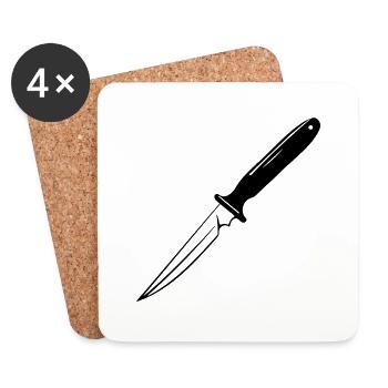 Knife Cutler Knife Lover - Coasters (set of 4) - white - Front
