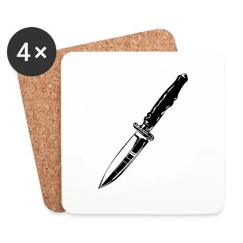 Knife Cutler Knife Lover - Coasters (set of 4) - white - Front