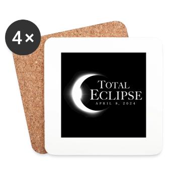 2024 Eclipse Souvenir 8 avril Memento Cool - Dessous de verre (lot de 4) - blanc - Devant