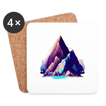 Hiking Mountains Hiking Mountain Hiking Mountain Hikers - Coasters (set of 4) - white - Front