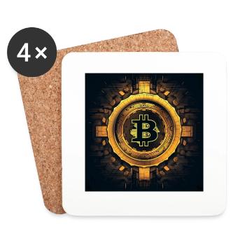 bitcoin logo modern stylish desgin - Untersetzer (4er-Set) - Weiß - Vorne