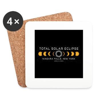 Niagara Falls New York 2024 Eclipse Cool Souvenir - Dessous de verre (lot de 4) - blanc - Devant