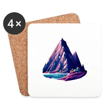 Mountains Hiking Mountain hikers Mountain hiking Hiking - Coasters (set of 4) - white - Front