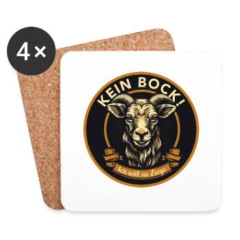 Kein Bock ich will ne Ziege Humor Lustige Spruche - Dessous de verre (lot de 4) - blanc - Devant