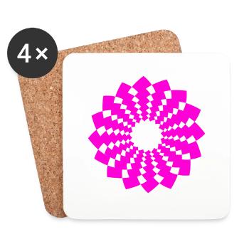 ohm zeichen chakra blume spirit neon pink - Untersetzer (4er-Set) - Weiß - Vorne