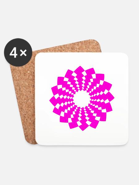 ohm zeichen chakra blume spirit neon pink - Untersetzer (4er-Set) - Weiß