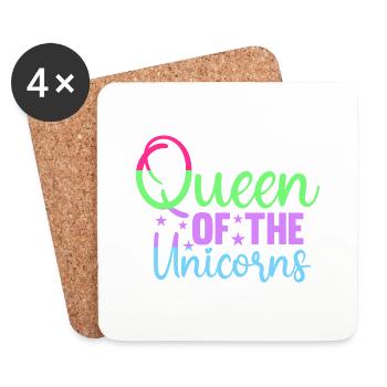 Queen of the Unicorns - Coasters (set of 4) - white - Front