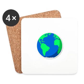 Planet Erde - Untersetzer (4er-Set) - Weiß - Vorne