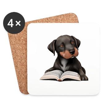 Labradorbesitzer Buch Labrador Retriever lesen - Untersetzer (4er-Set) - Weiß - Vorne