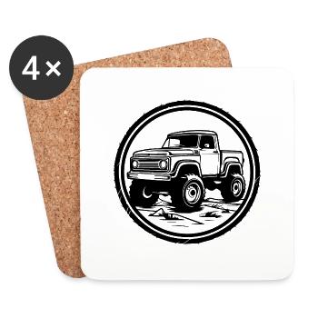 Monster Truck Monster Truck Lover Fan - Dessous de verre (lot de 4) - blanc - Devant
