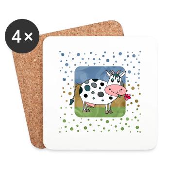 Cow - Coasters (set of 4) - white - Front