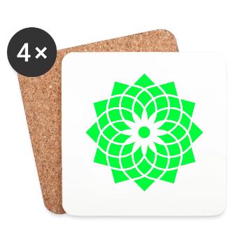 heilige geometrie yoga lebensblume neon symbol - Untersetzer (4er-Set) - Weiß - Vorne